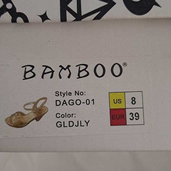 Sz 8 Gold Glitter Jelly Block High Heel Sandals Shoes NEW Platform Meta… - Picture 8 of 8